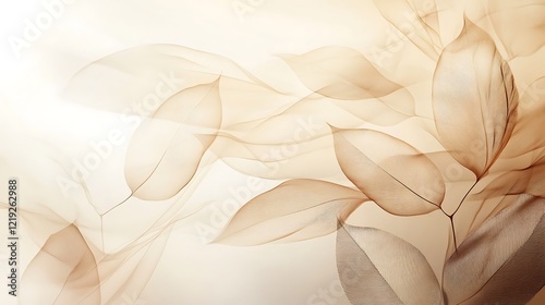 Delicate Brown Leaves Flowing Abstractly In Light