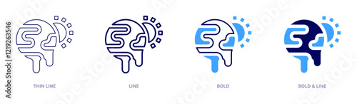 Global warming methane icon in 4 different styles. Thin Line, Line, Bold, and Bold Line. Duotone style. Editable stroke