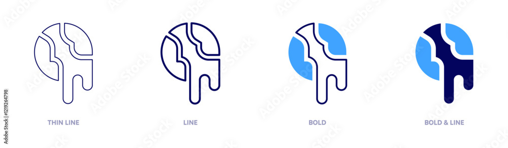 Heating earth icon in 4 different styles. Thin Line, Line, Bold, and Bold Line. Duotone style. Editable stroke Heating earth icon in 4 different styles. Thin Line, Line, Bold, and Bold Line. Duotone style. Editable stroke