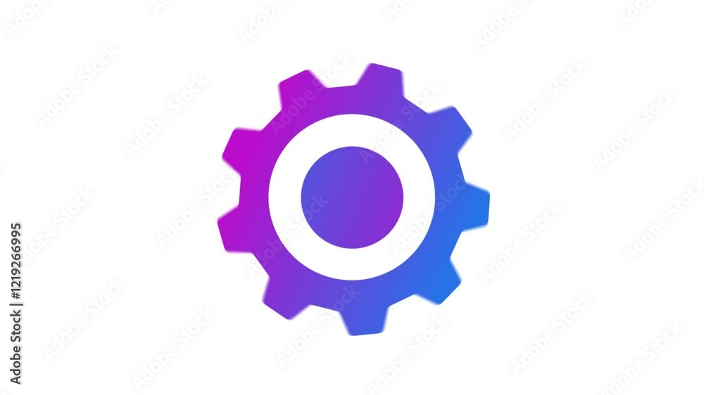 Cogwheel gear icon rotating animation video.Gears, animated, rotating gears, circle, wheel, loop animation, colorful flat 2d motion graphics icon for video content and web. Transparent background