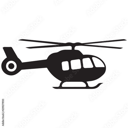 helicopter silhouette vector graphic, copter icon vector illustration