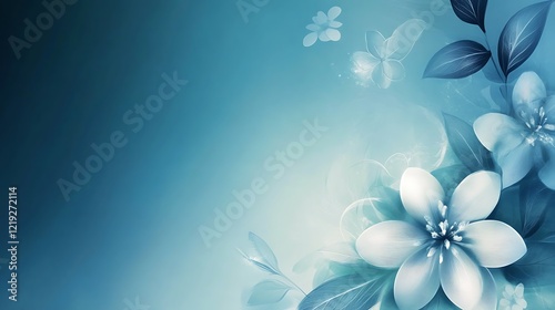Delicate Blue Flowers Artistic Floral Design