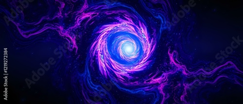Vibrant Cosmic Galaxy Spiral with Purple and Pink Hues