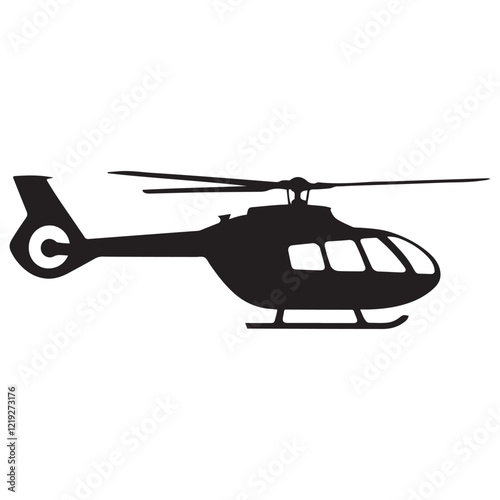 helicopter silhouette vector graphic, copter icon vector illustration