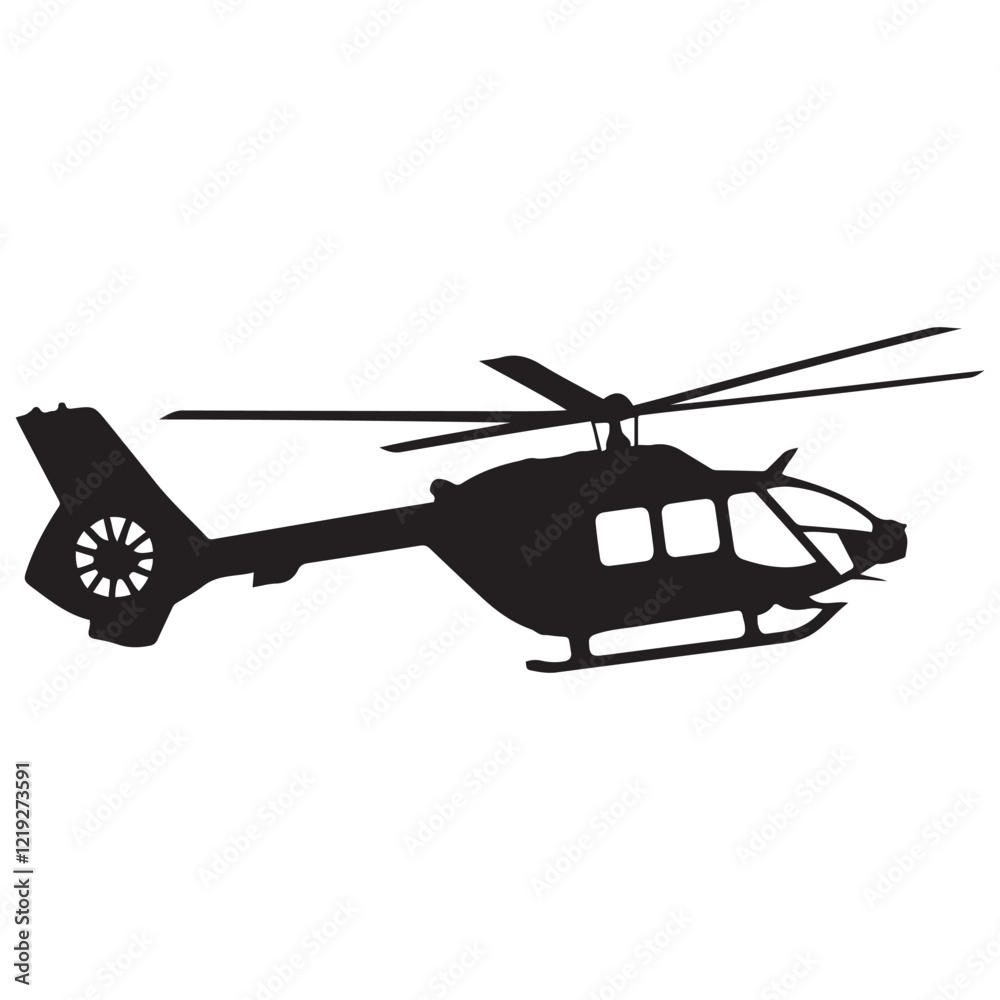 Fototapeta premium helicopter silhouette vector graphic, copter icon vector illustration