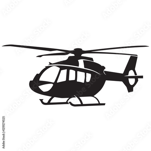 helicopter silhouette vector graphic, copter icon vector illustration
