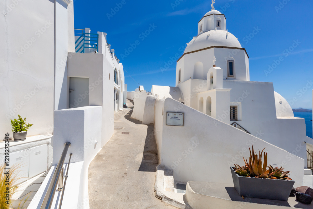 Orthodox church in Fira,Santorini,Greece