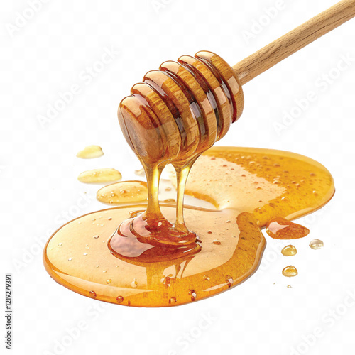 realistic 3d honey spill, Sweet honey spill drip isolated on white background