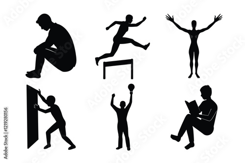 Male Figure in Silhouette Pose.