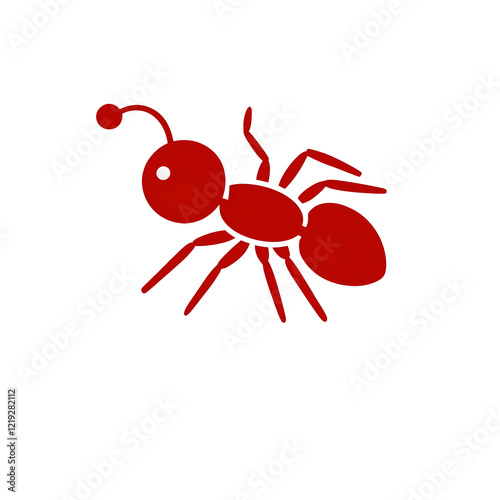 Friendly Red Ant Illustration with Simplified Details
