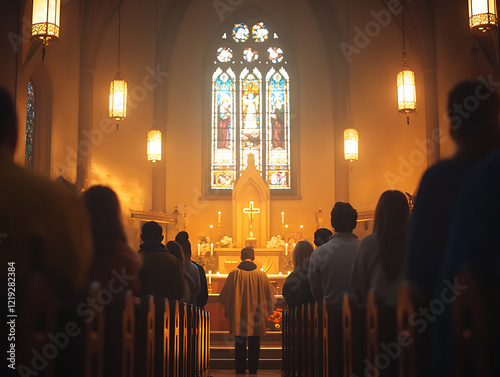 Church Service Congregation Worship Prayer Mass