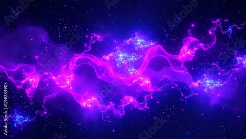 Cosmic Dreamscape: Vibrant Purple and Blue Nebula Galaxy Background