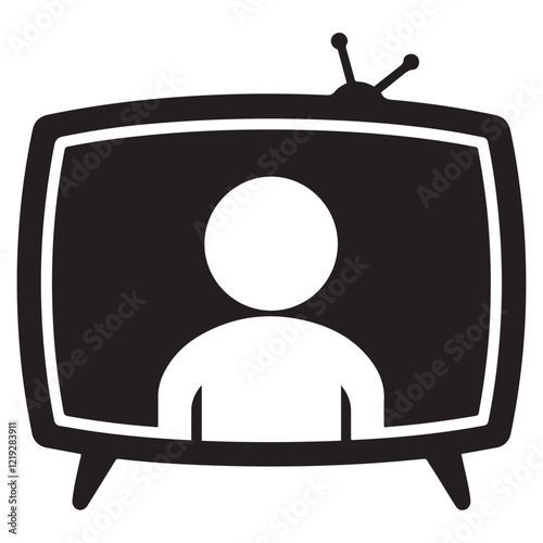 television silhouette vector, tv icon symbol