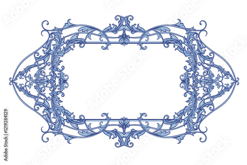 Decorative frame in Baroque style, intricate vector design	