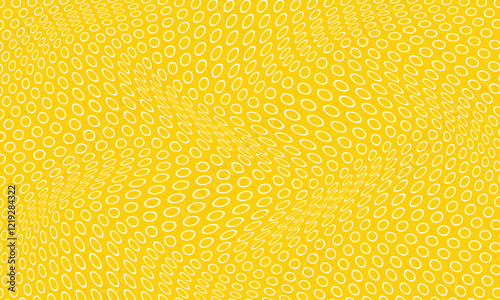 abstract trendy modern outline white dot wave pattern on yellow perfect for background.