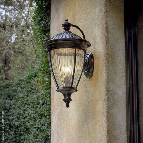 A sleek outdoor wall electic night lamp.