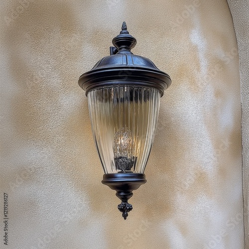 A sleek outdoor wall electic night lamp.