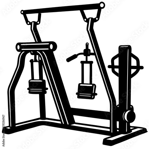 Resistance Band Resistance Band machine Silhouette vector with white background