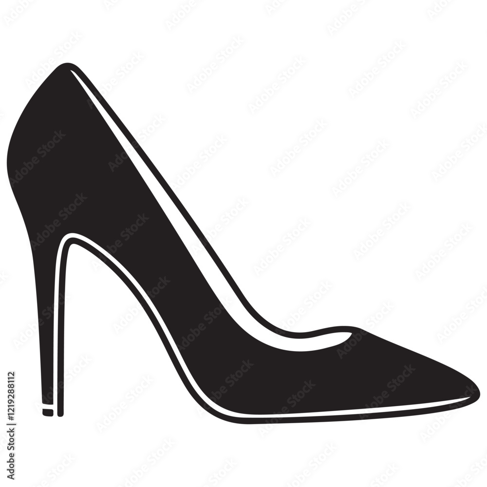 woman high heel icon, shoe high heel vector silhouette woman high heel icon, shoe high heel vector silhouette