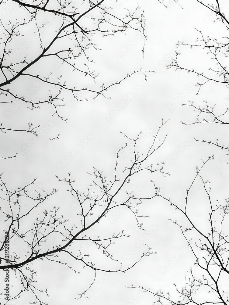 Fototapeta premium Intricate branches stretching against a cloudy sky