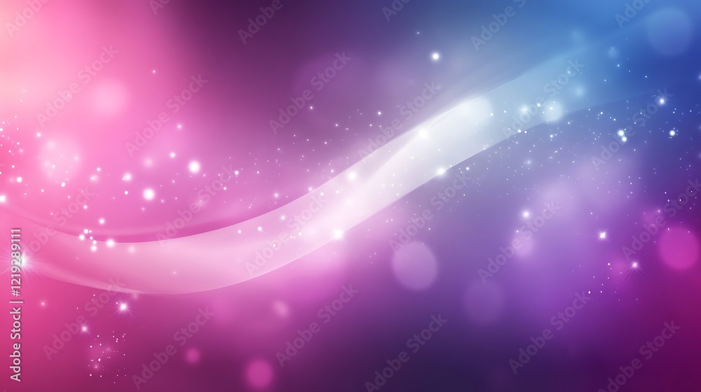 Fototapeta premium Abstract Pink Blue Swirling Background With Glowing Particles