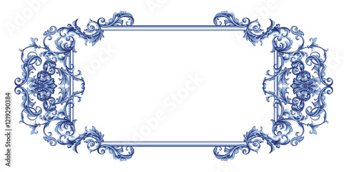 Decorative frame in Baroque style, intricate vector design	