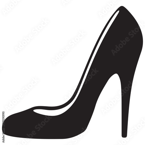 woman high heel icon, shoe high heel vector silhouette