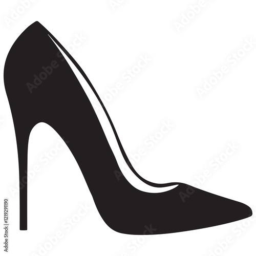 woman high heel icon, shoe high heel vector silhouette