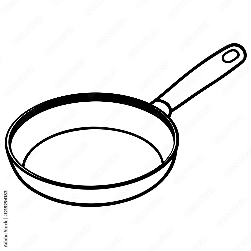 Clean and Simple Frying Pan Line Art Clean and Simple Frying Pan Line Art
