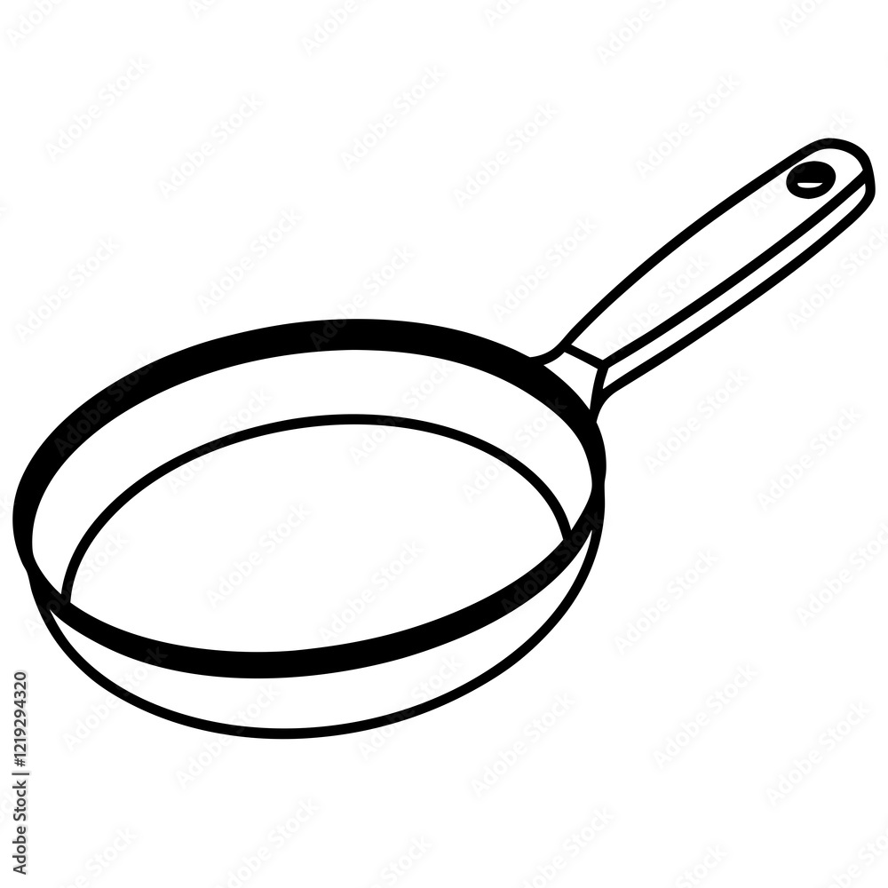 Clean and Simple Frying Pan Line Art Clean and Simple Frying Pan Line Art