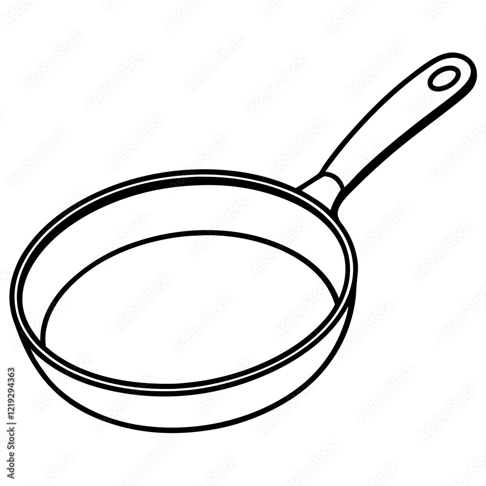 Clean and Simple Frying Pan Line Art Clean and Simple Frying Pan Line Art