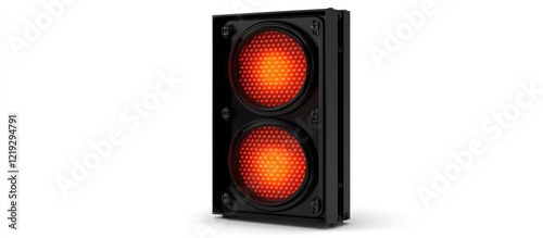 Double red LED traffic signal light. photo