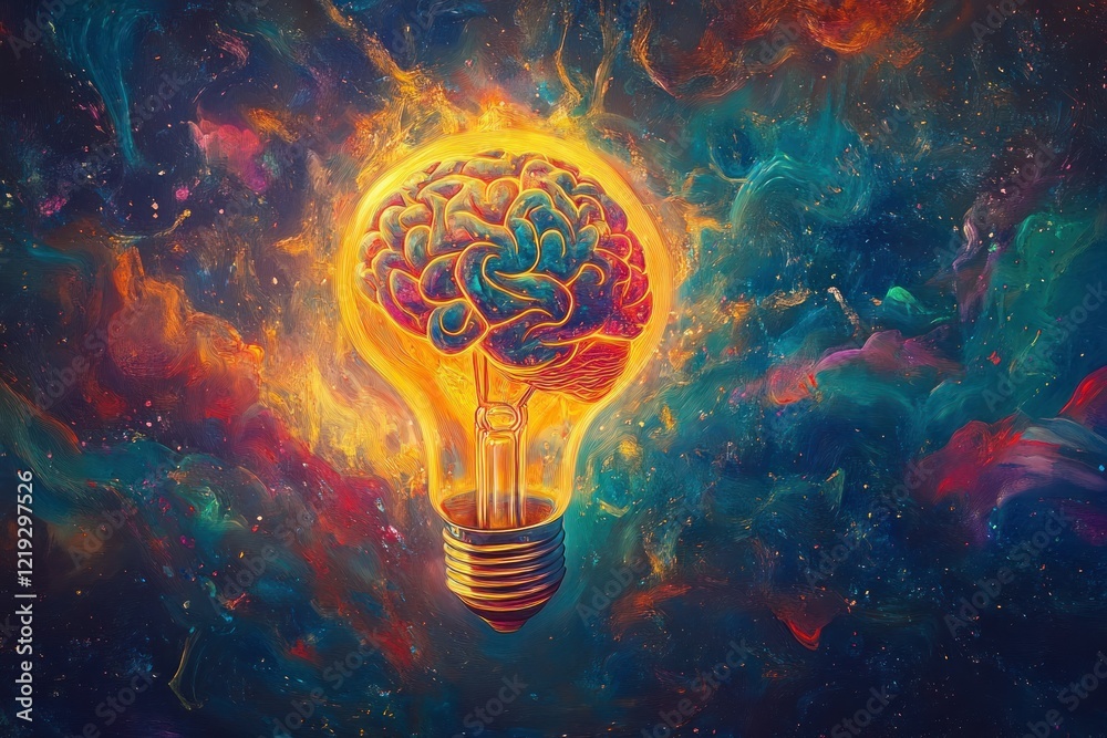 Unique Glowing Light Bulb Illustration Unique Glowing Light Bulb Illustration