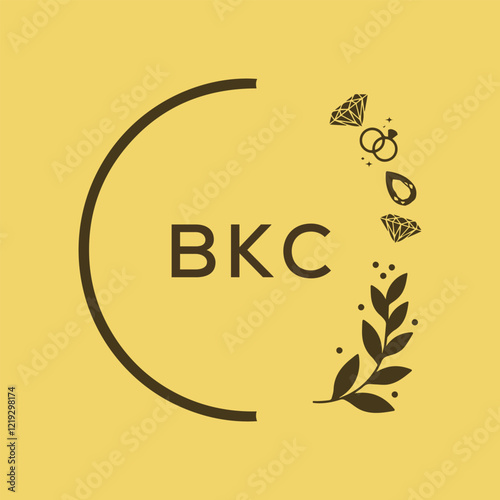 Creative initial letter BKC logo design concept photo