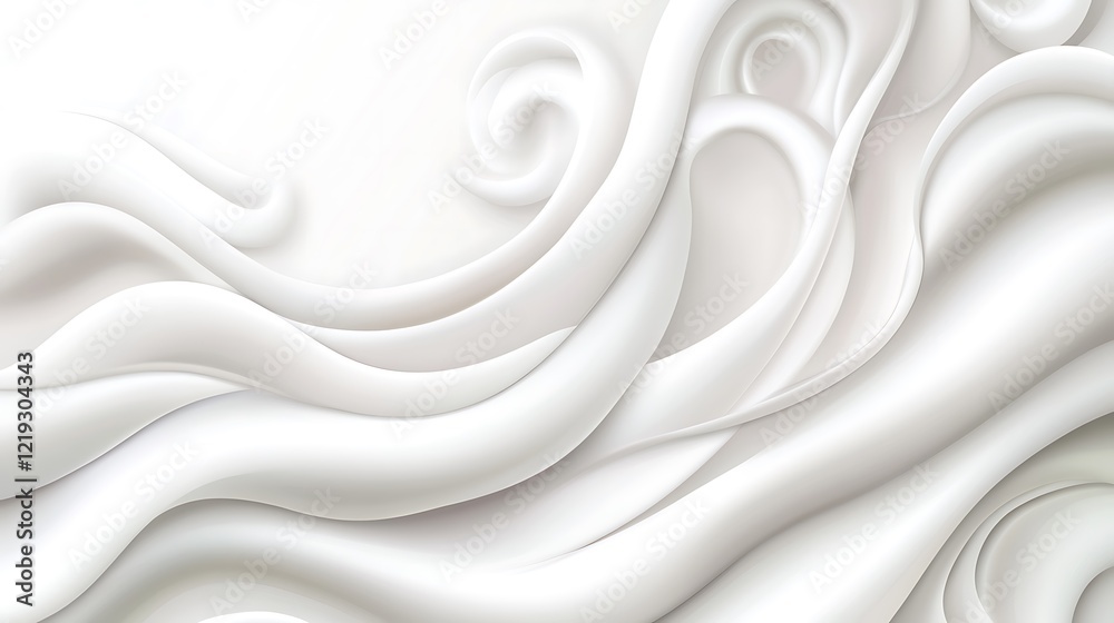 Obraz premium Abstract White Swirling Waves Design Background