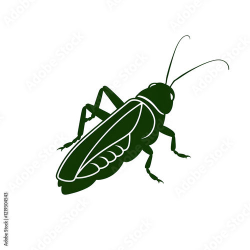 A clean vector illustration of a cockroach in a top-down view