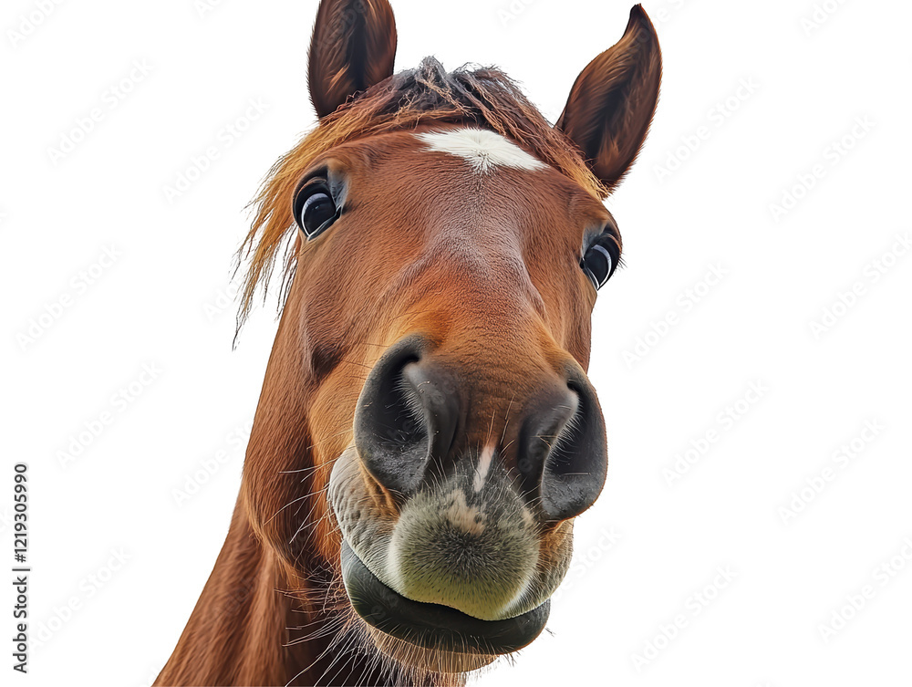 Isolated Horse Funny Face Close-Up Isolated Horse Funny Face Close-Up