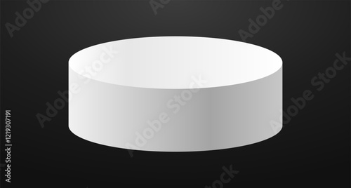 White podium circle 3d Empty stage, product platform background, Vector illustration