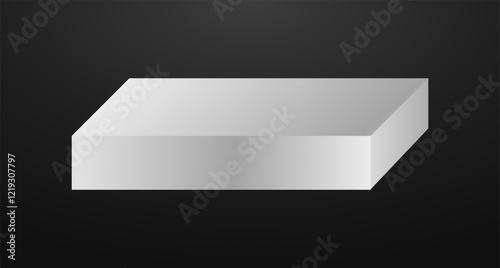 White podium square 3d Empty stage, product platform background, Vector illustration