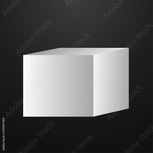 White podium square 3d Empty stage, product platform background, Vector illustration