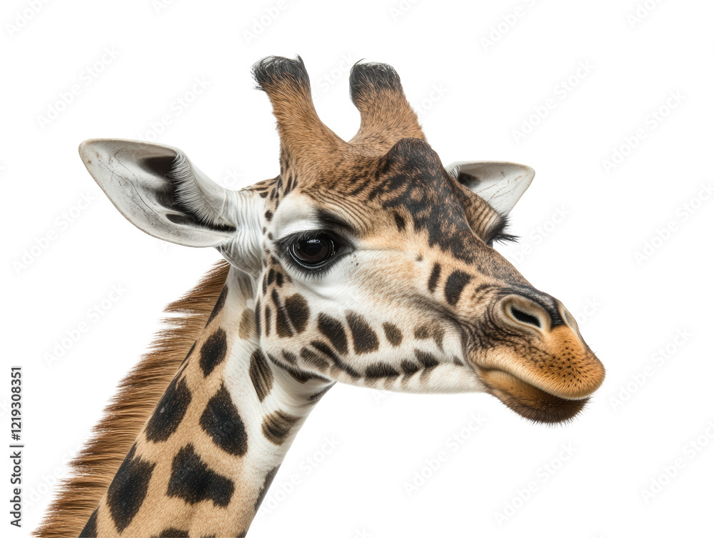 Isolated Giraffe Head Close Up Portrait Isolated Giraffe Head Close Up Portrait