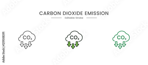 Co2 emission icon, vector illustration