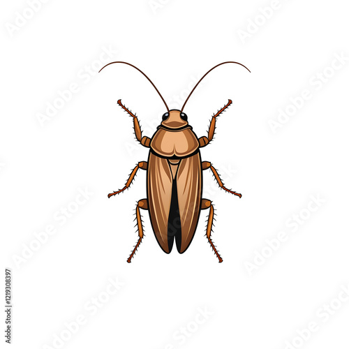 Professional Cockroach Vector Art on Transparent White Background