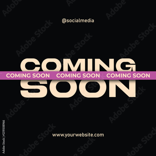 Coming soon on dark background social media post template