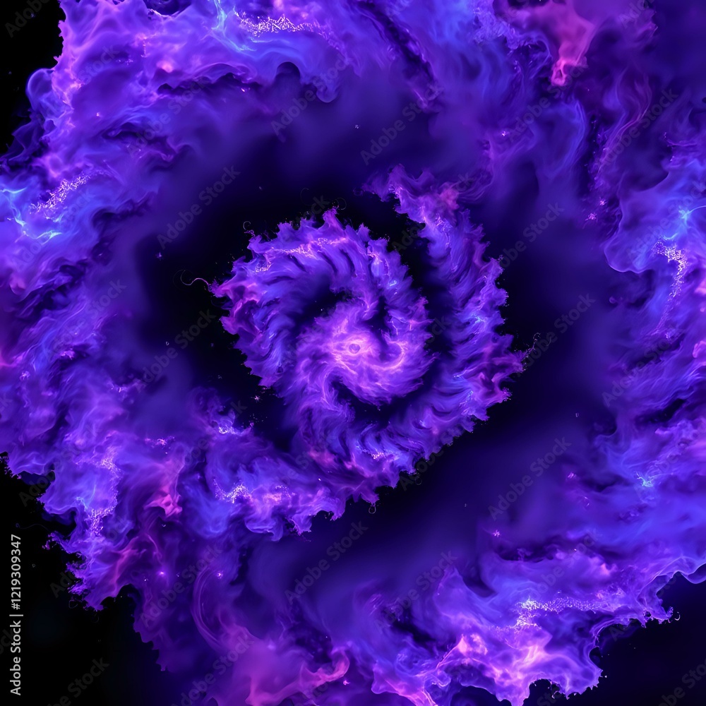 Obraz premium Cosmic Galaxy Swirl: Vibrant Purple and Blue Nebula