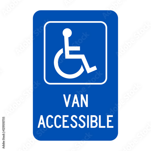 Handicaped van accessible parking sign