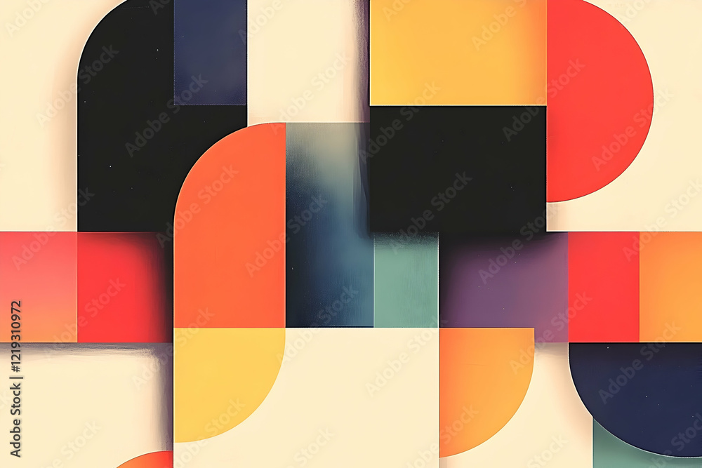 Obraz premium Abstract geometric shapes background design, vibrant colors, modern art, website template