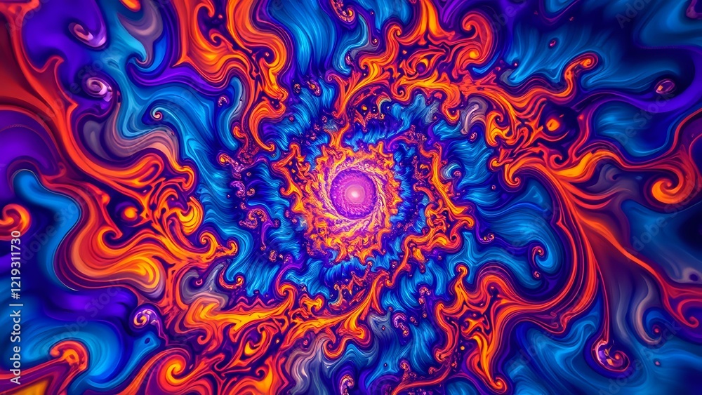 Vibrant Fractal Abyss - Mesmerizing Abstract Art Vibrant Fractal Abyss - Mesmerizing Abstract Art