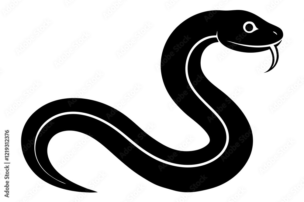 snake icon, snake vector silhouette, Curved snake animal design snake icon, snake vector silhouette, Curved snake animal design