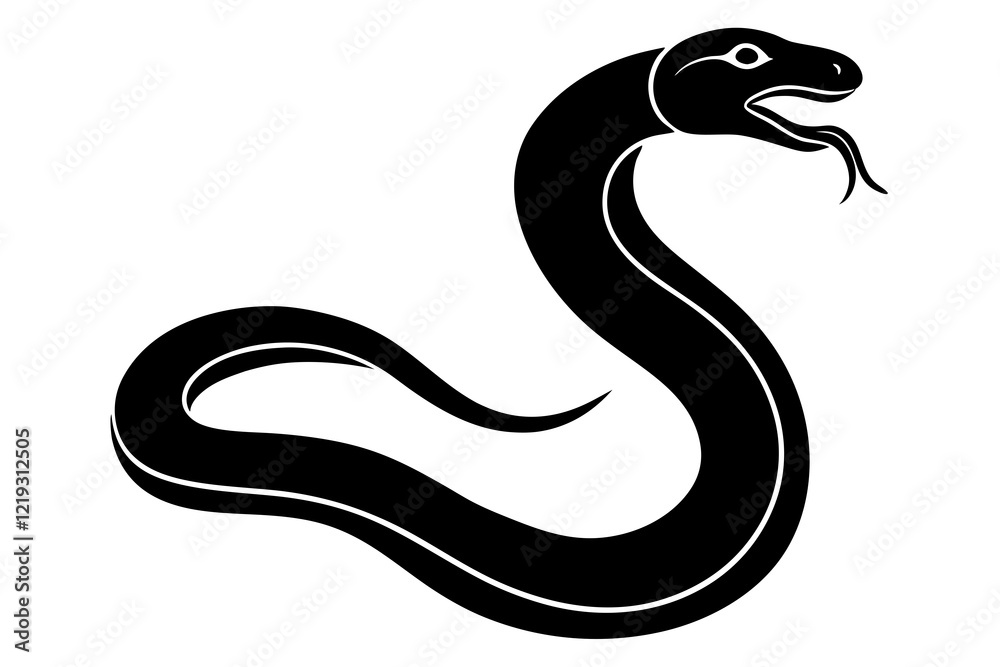 snake icon, snake vector silhouette, Curved snake animal design snake icon, snake vector silhouette, Curved snake animal design